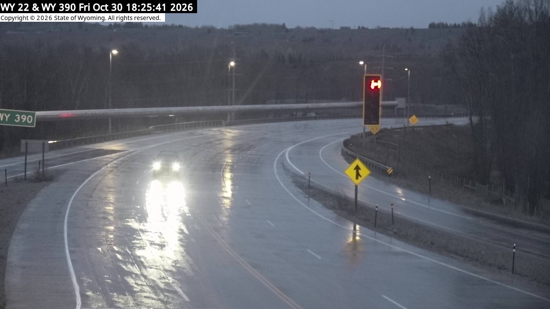WYO 22 / WYO 390 Junction — WYO 22 East road camera