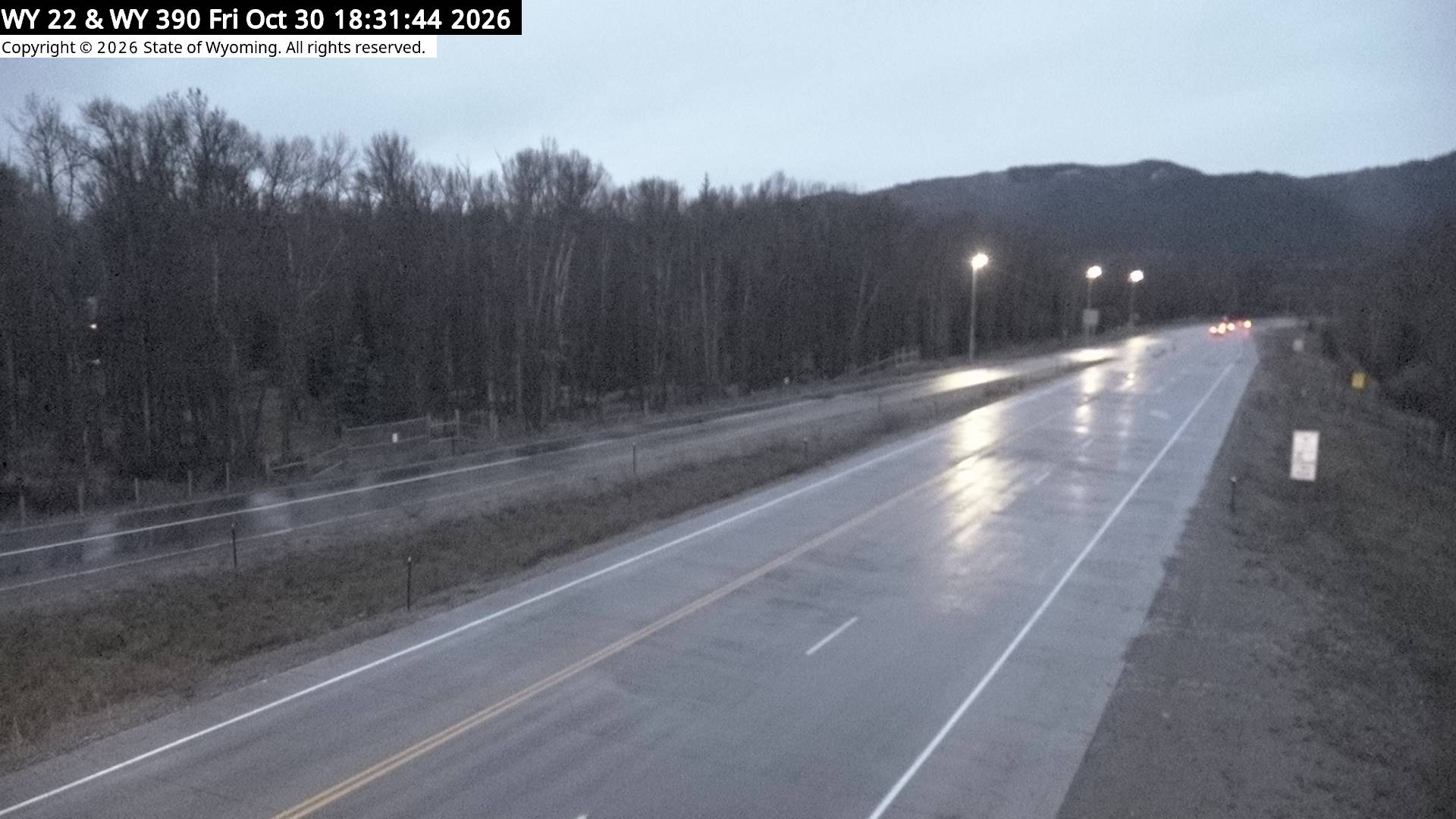 WYO 22 / WYO 390 Junction — WYO 22 West road camera